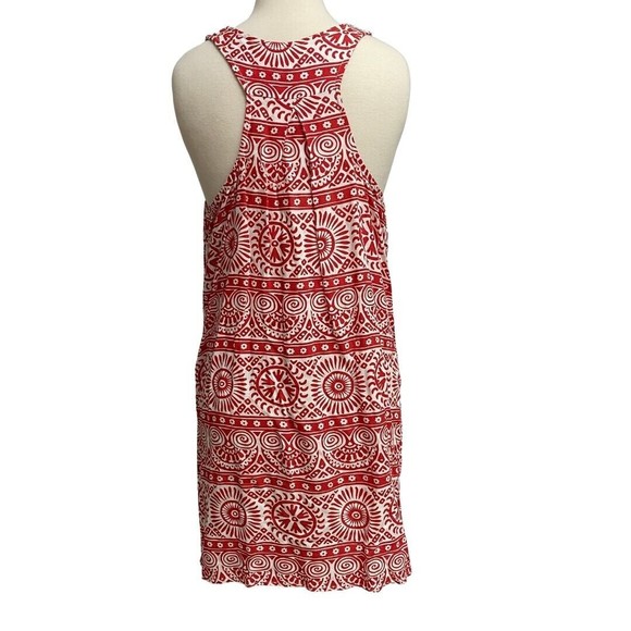 Mud Pie Women Shift Dress Sleeveless Embroidered Cover Up Beach Sundress Red M - Picture 2 of 6